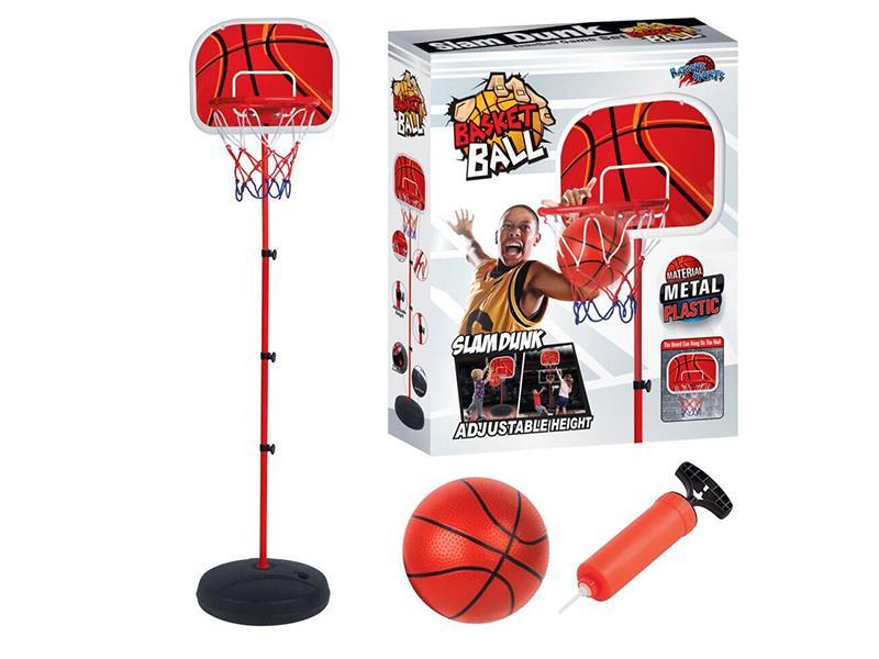 2M Liftable Baketball Stand(Iron Hoop, Iron Tube, 18CM Ball, Pump)