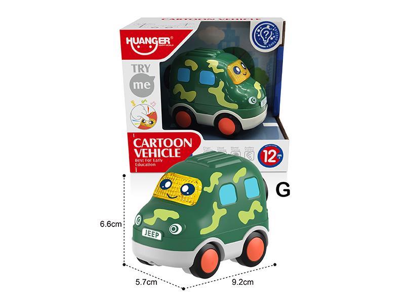 Slide Cartoon Car With Sound And Light- Jeep