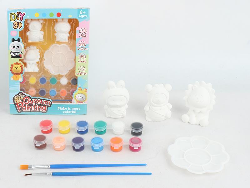DIY 3D Gypsum Painting(Bear,Lion,Rabbit)