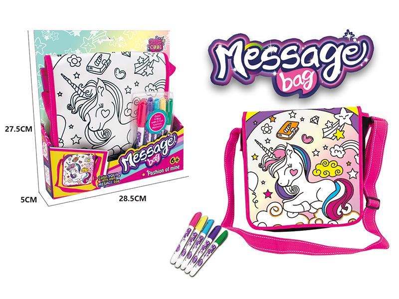 DIY Coloured Drawing Message Bag