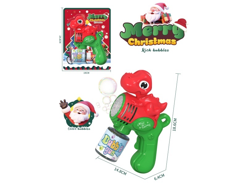 Christmas Electric Light Dinosaur Bubble Gun