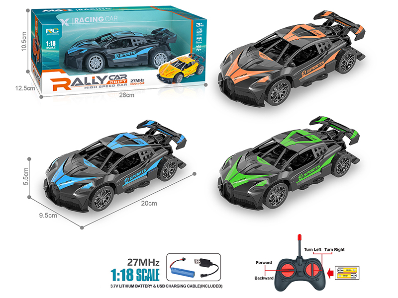 27MHz 1:18 Bugatti 4-Channel Remote Control Car(Included Batteries)
