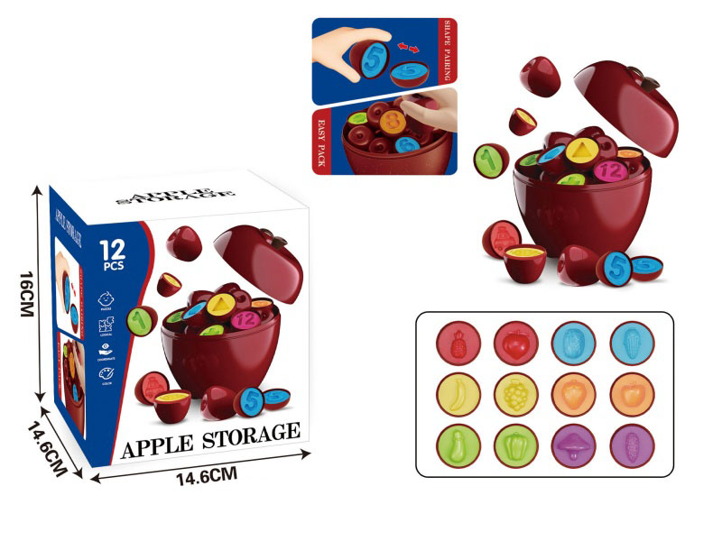 Cartoon Educational And Educational Fruit And Vegetable Patterns Paired With Apple Toys