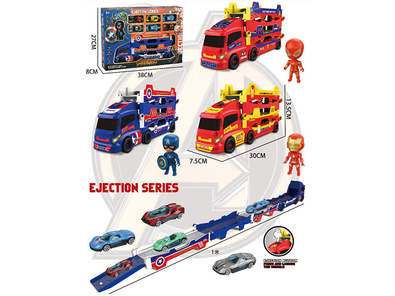 Ejection Track Storage Truck With 6 Alloy Cars, 1 Action Figure