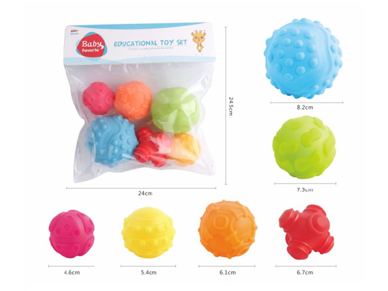 Baby Bath Toy Textured Balls 6pcs