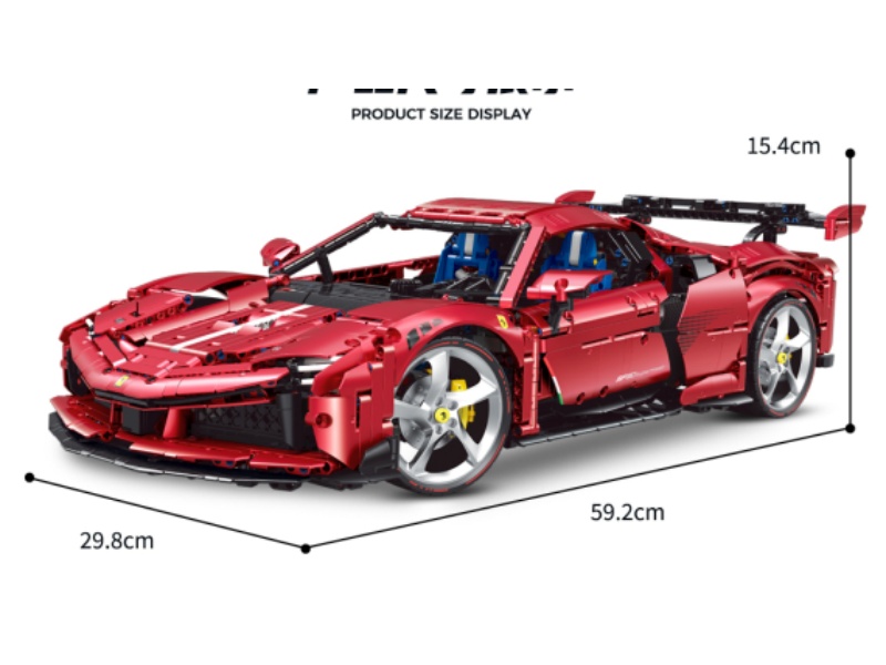 Building Blocks: 1:8 Supercar Series -Sf90 (Electroplated Limited Edition) 3,639 Pieces