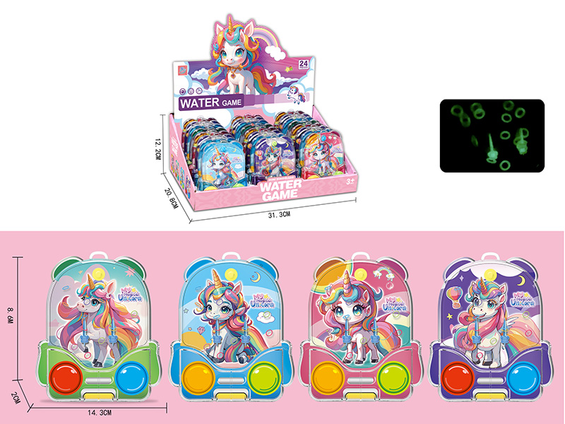 Transparent Unicorn Mini Schoolbag Water Game Toy(Comes With Luminous Ring)