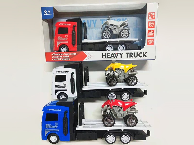 Friction Heavy Truck With Beach Motorcycle
