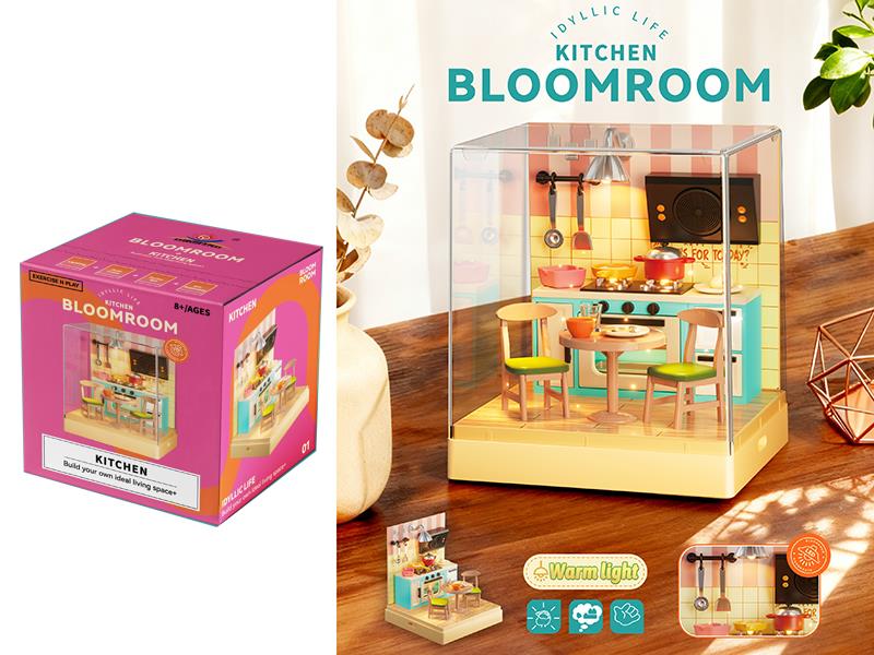 DIY French-Style Kitchen Miniature Scene Toys 65pcs