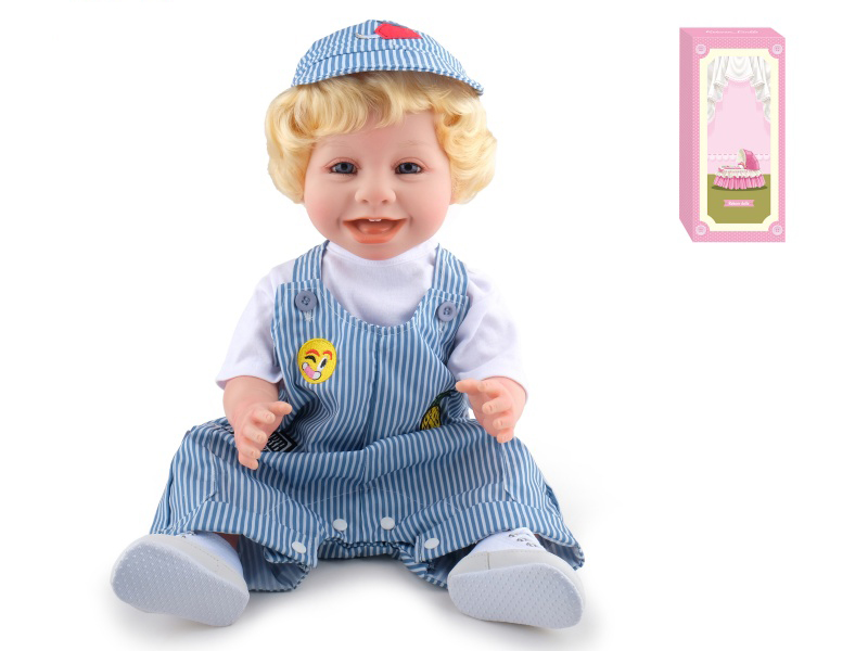 55cm Soft Plastic Reborn Doll(Wig Sheath) With Feeding-Bottle, Magnetic Pacifier, Diaper, Birth Card