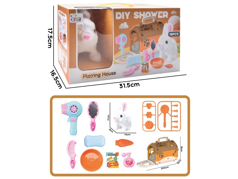 Self-Assembled Pet Cage With Electric Rabbit