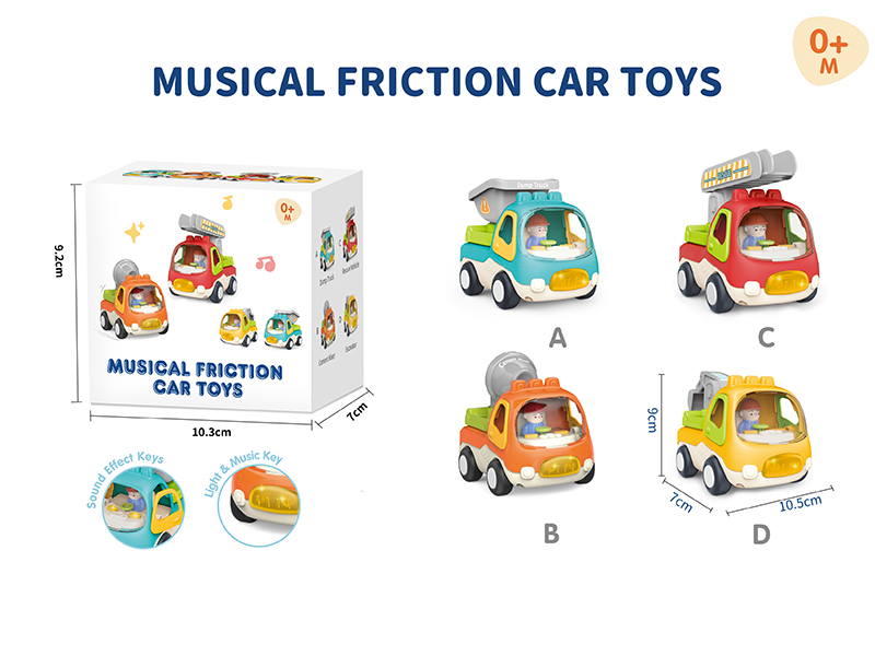Musical Friction Engineering Car Toys