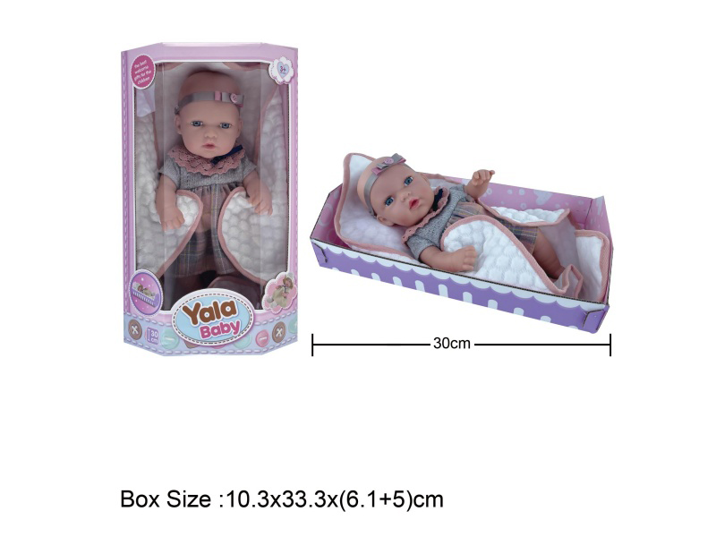 12-Inch Full Vinyl Baby Doll With Blanket For Newborns