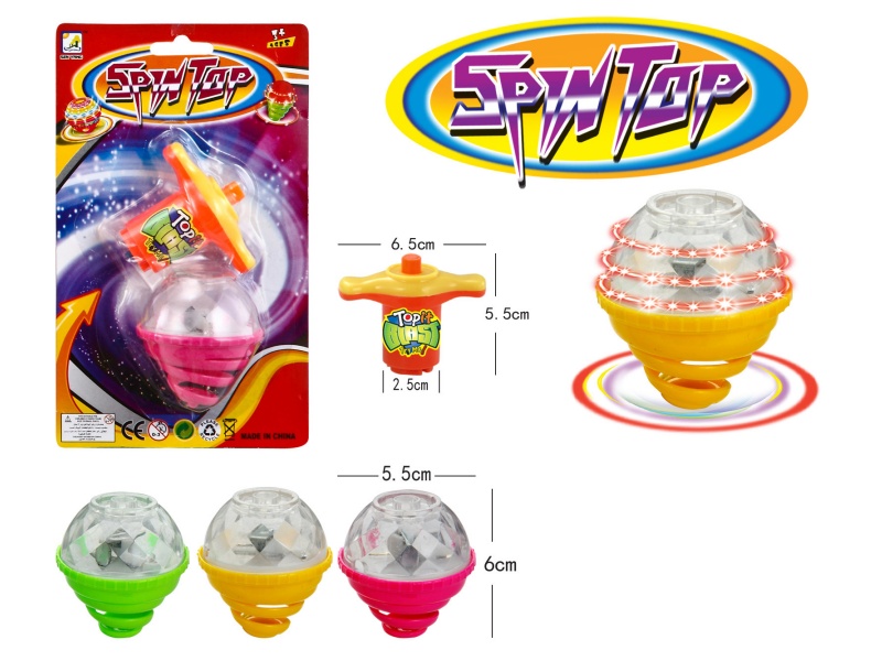 Windup Top Toy With Light