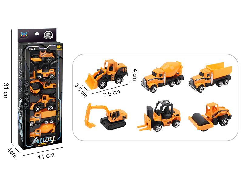 1:64 Alloy Slide Cars 6pcs