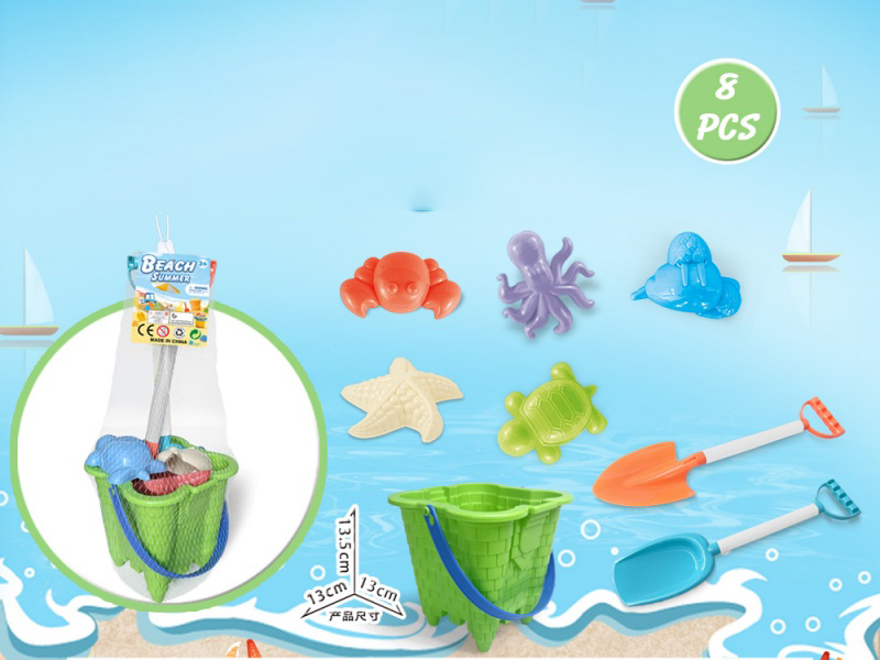 Castle Bucket With Beach Accessories (8 Pieces)