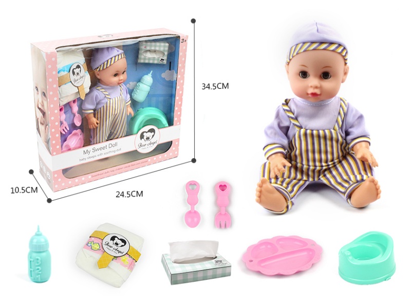 14-Inch 6-Sound Drinking And Urinating Doll Set