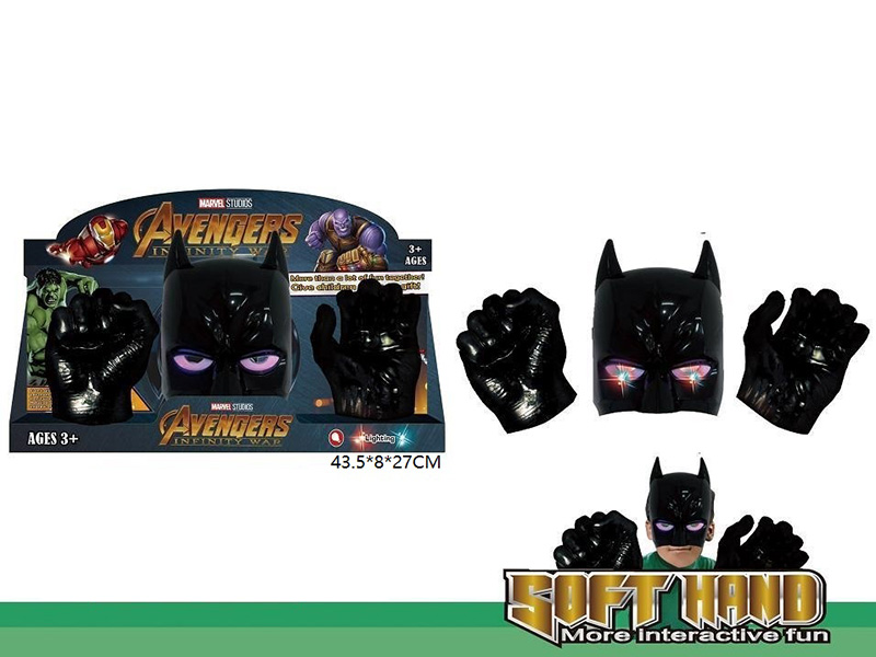 Batman Mask With Lights + Gloves