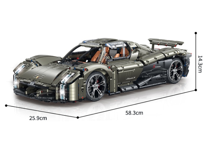 Building Blocks: 1:8 Supercar Series -Mission X (Electroplated Limited Edition) 3,728 Pieces