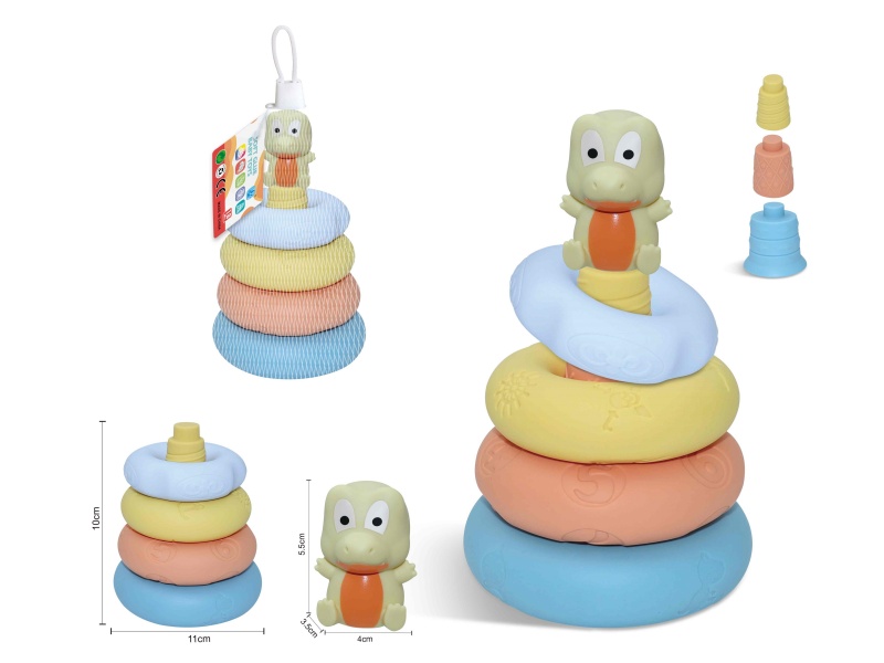 Soft Rubber Stacking Ring Finger Doll Set(Crocodile) 8PCS