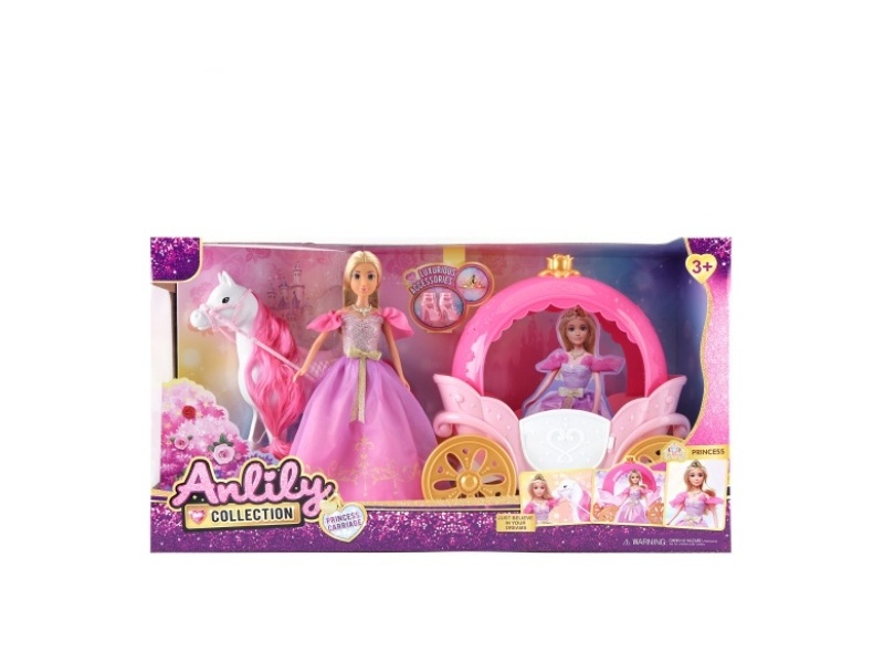 11.5-Inch Solid Body Baby Carriage (Brown Skin)