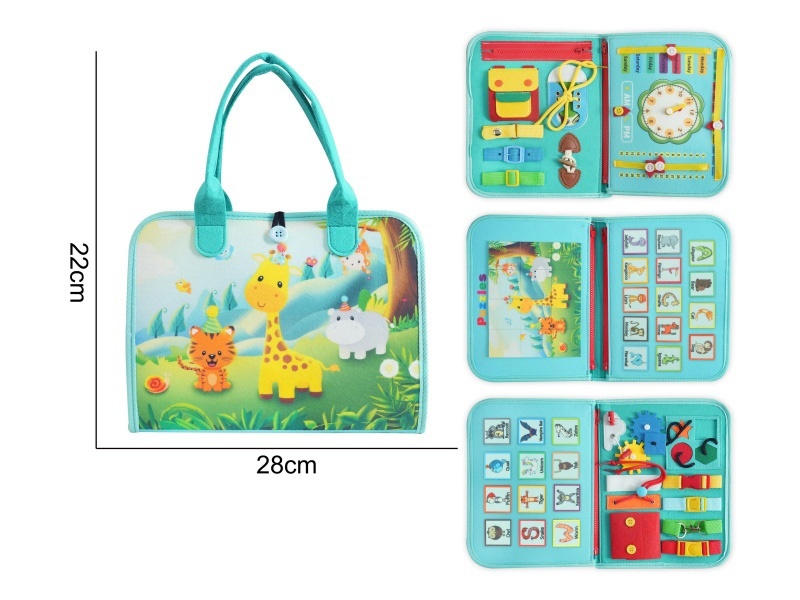 Montessori Early Childhood Education And Intelligence - Felt 4-Page Zoo Busy Edition