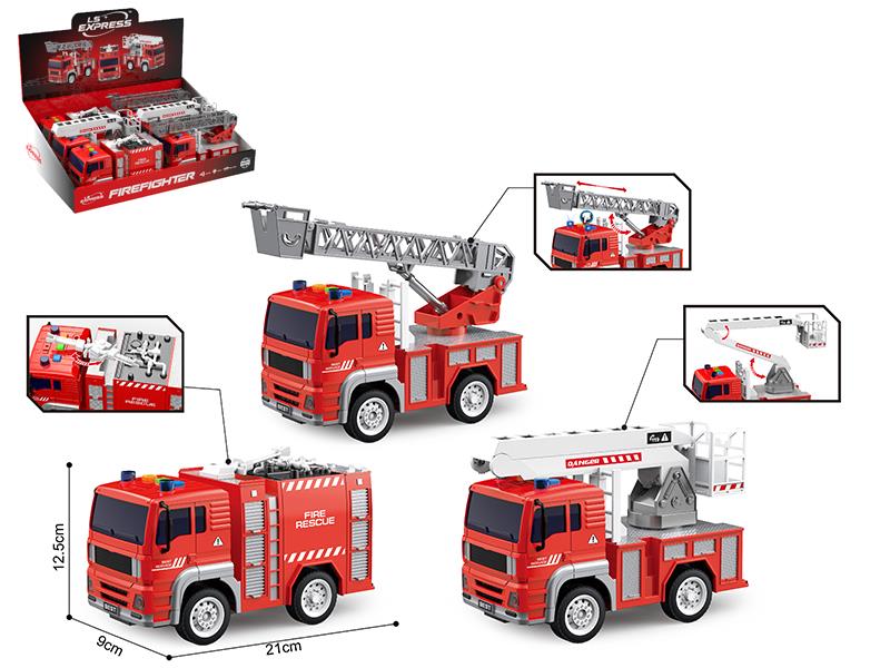 1:20 Friction Fire Engine Series 6pcs(Lights, Sound)