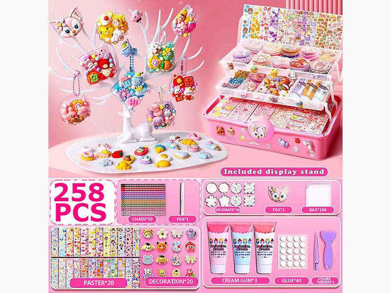 DIY Cream Glue Adhesive Sticker Decorations Set 258PCS