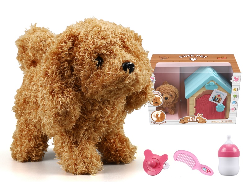 Electric Plush Dog With Pet Cabin