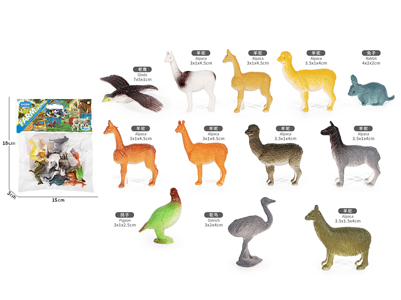 2" Mini Farm Animal Set 12pcs