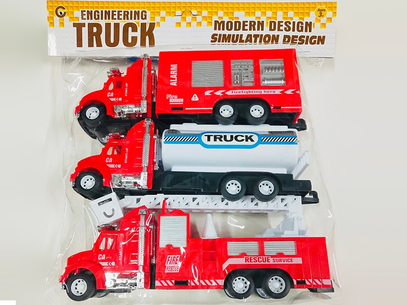 Friction Fire Engine 3pcs