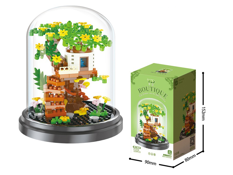 Spring Scenery Building Blocks(With Transparent Cover + Black Base)(242pcs)