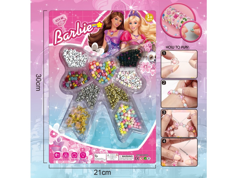 BaBy Diy Beaded Jewelry Bow With Multiple Colored Beaded Ribbons And 2 Threads