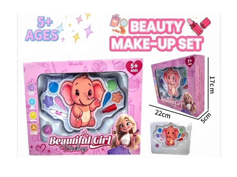 Double-layer elephant children's makeup accessories and toys