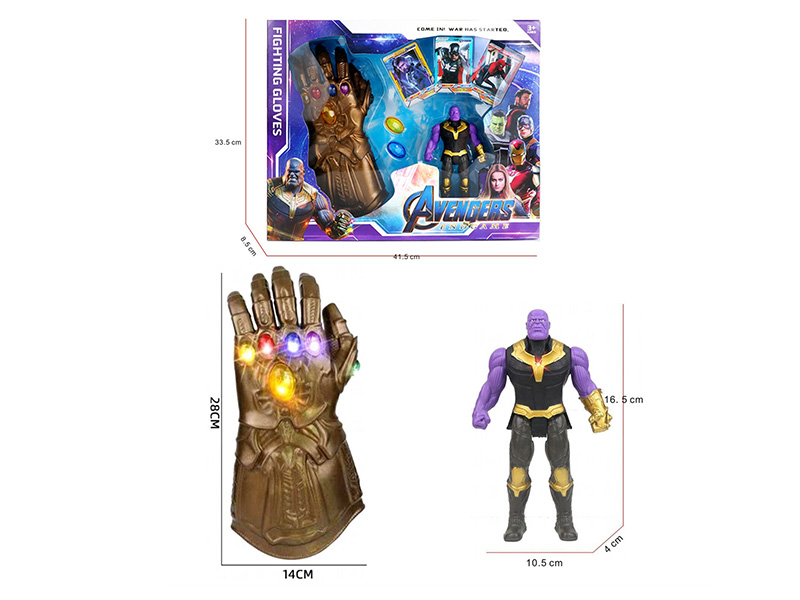 Thanos Action Figure + Gloves With Lights And Music