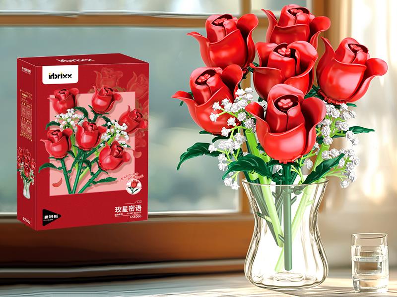 Plant Series Small Particle Building Blocks - Rose 336PCS