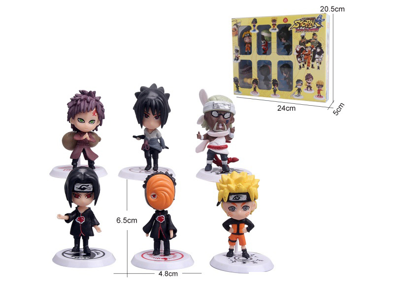 Solid Pvc Naruto 6-Piece Set Of Children'S Toy Figurines