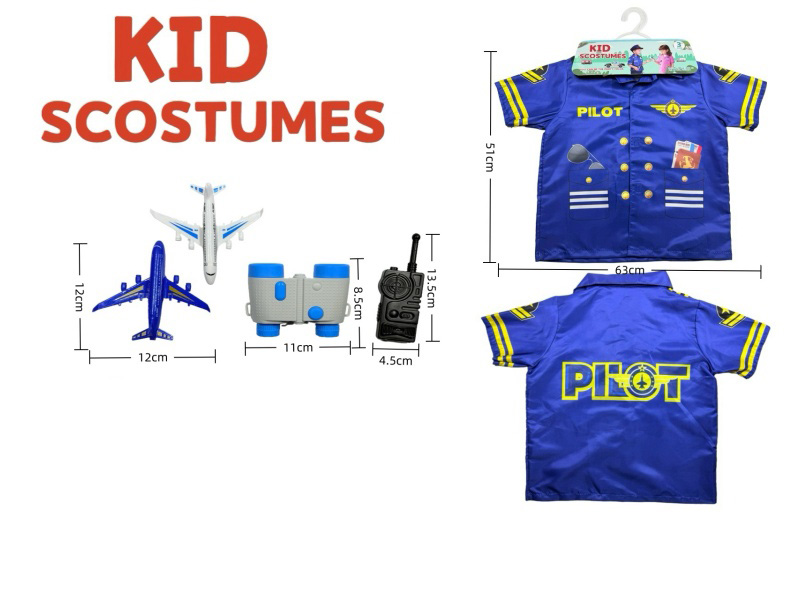 Diy Costume Role-Playing Captain'S Uniform +4 Sets (Thickened) In Blue