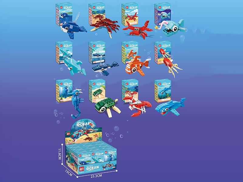 Building Blocks: 12-In-1 Animal Ocean