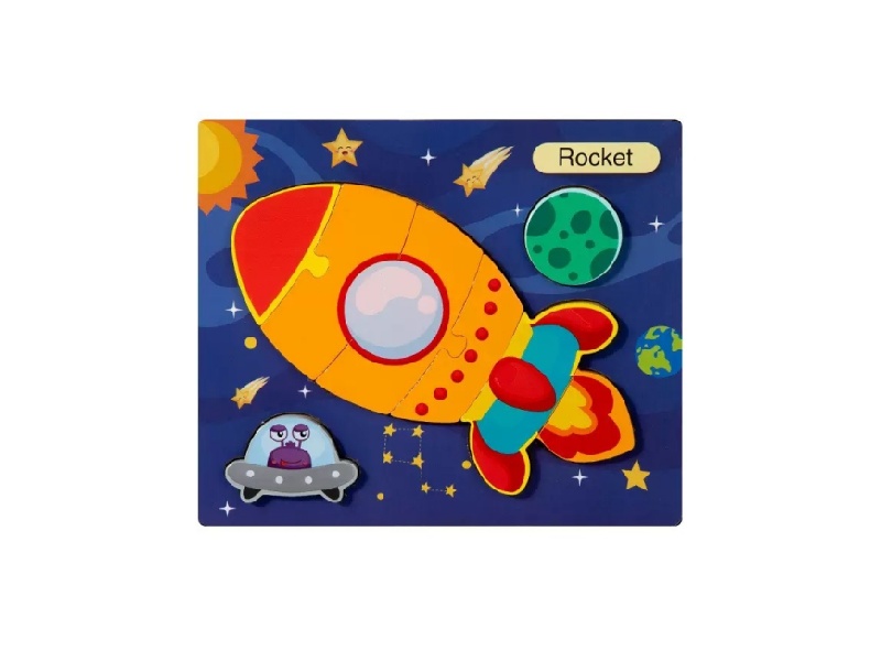 Wooden 3D Jigsaw Puzzle - Rocket