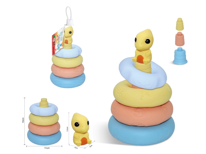 Soft Rubber Stacking Ring Finger Doll Set(Dinosaur) 8PCS