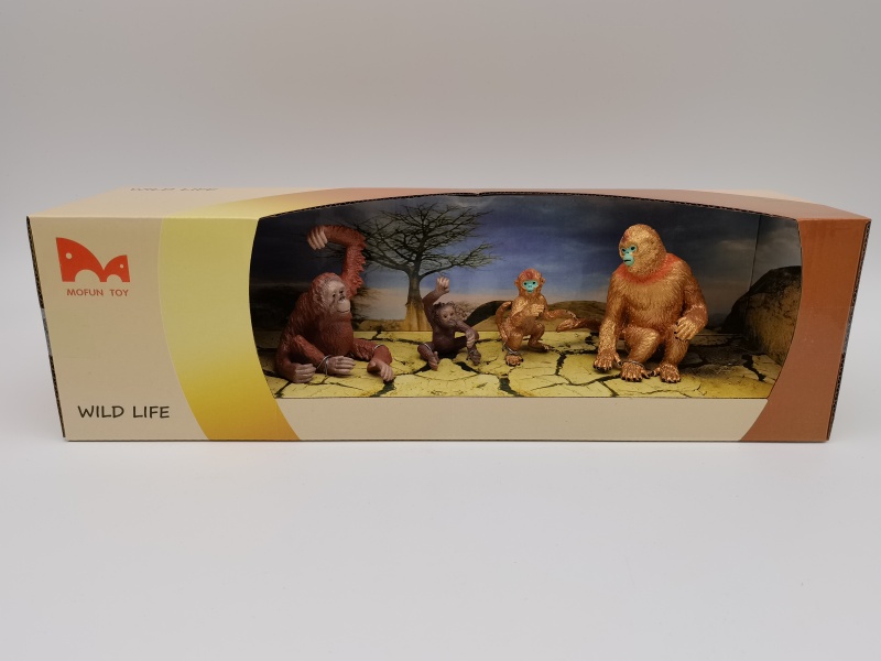 Mother Orangutan + Baby Orangutan + Baby Golden Monkey + Large Golden Monkey