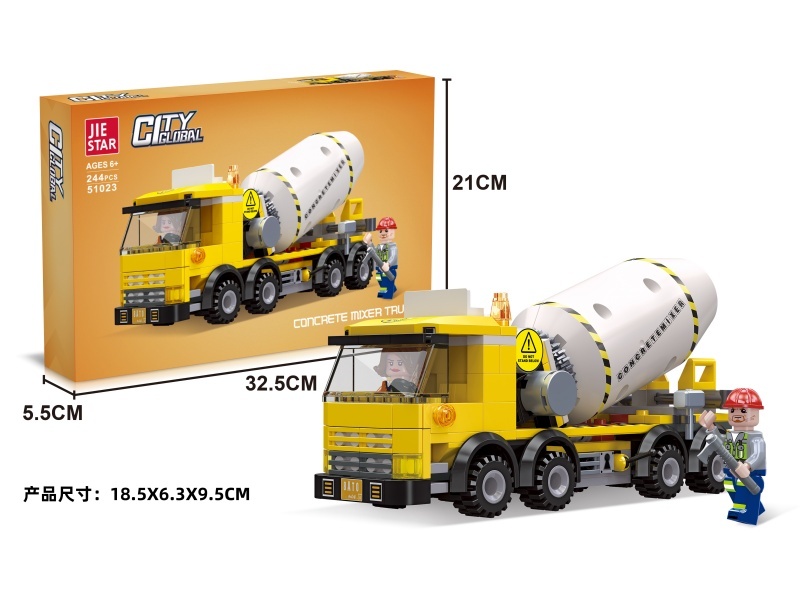 Building Blocks: 244 PCS Of Concrete Mixer Truck