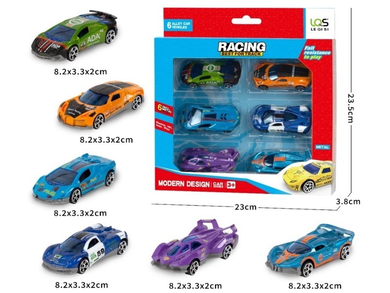 Sliding alloy car (6 pieces/box)