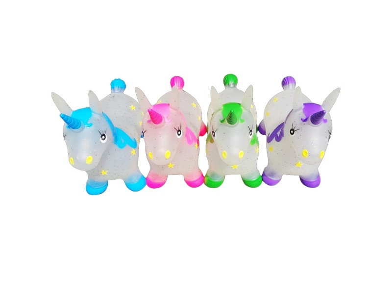 Aerated Transparent Gold Powder Unicorn With Flash Music