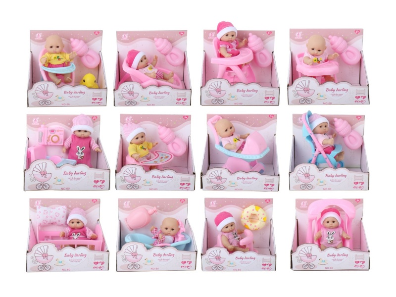 A 5-Inch Full-Body Vinyl Mini Collection For Feeding, Sleeping And Bathing