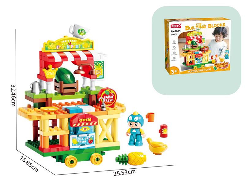 Playful Fruit Cart Building Blocks 119pcs