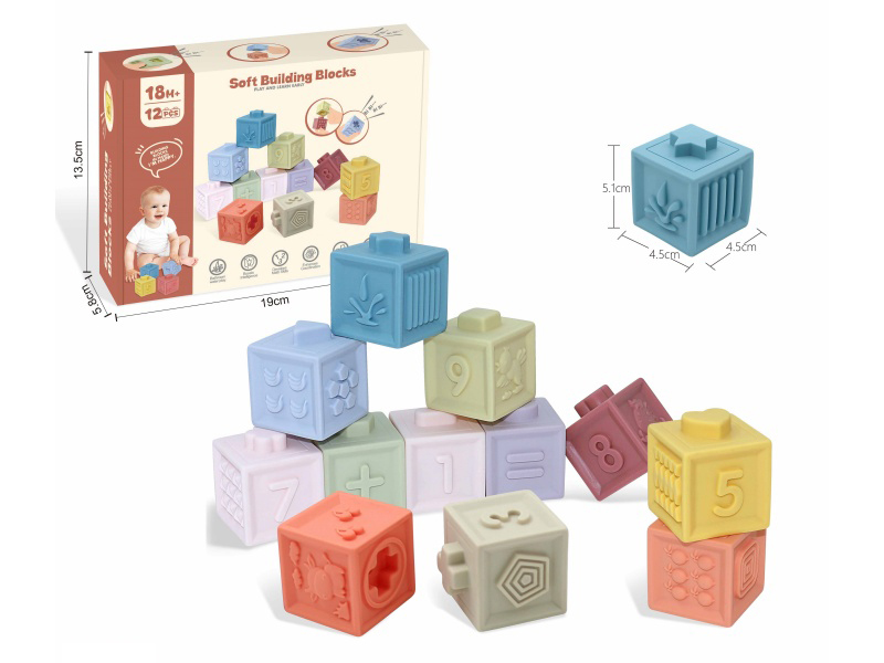 Animal & Numbers Soft Building Blocks 12pcs