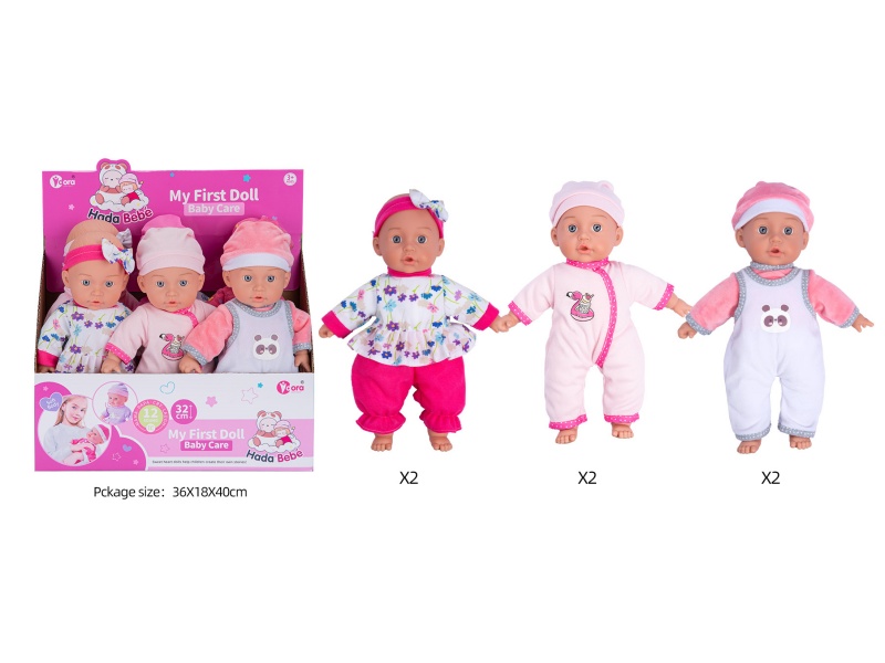 Six 14-Inch 12-Voice Cotton Dolls