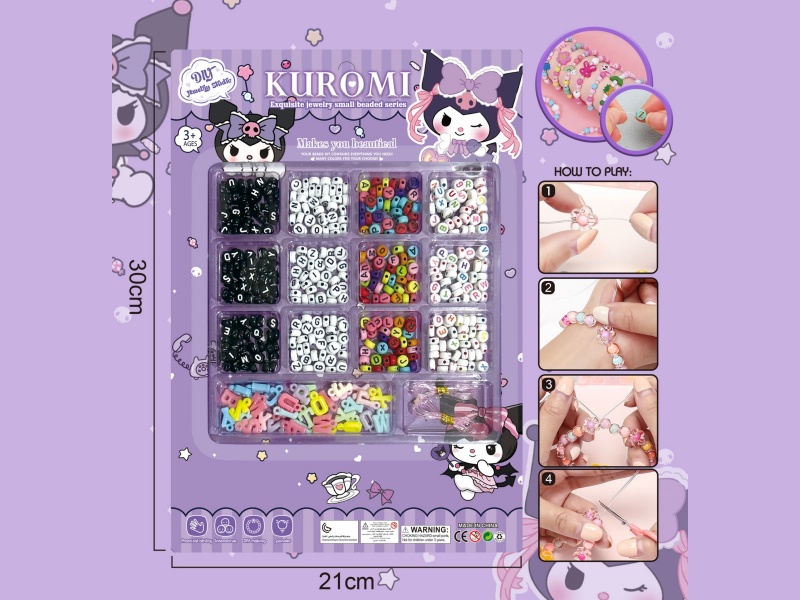 Kulomi Diy Beaded Jewelry Square 14-Grid Multi-Color Beaded With 2 Threads